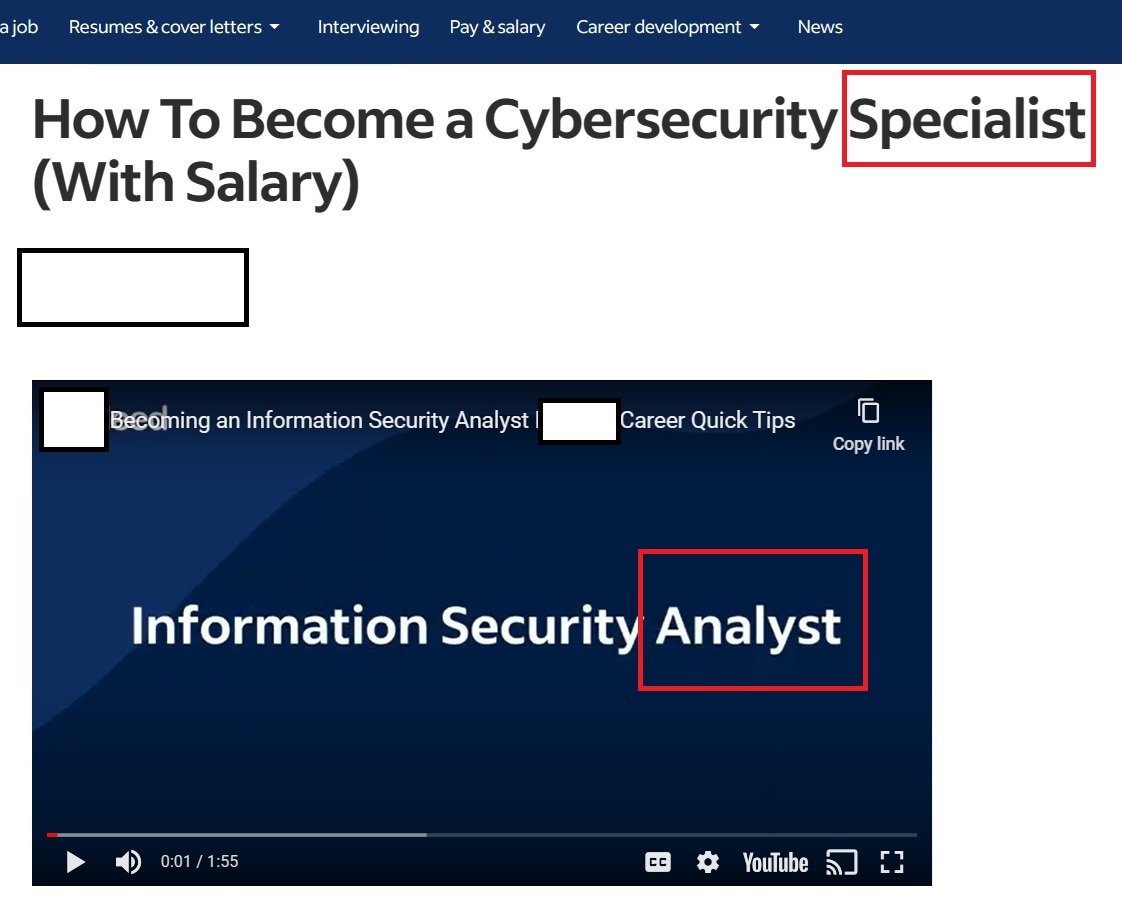 Cyber Security Specialist vs Analyst Confusion