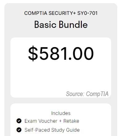 Security Plus Basic Bundle Cost
