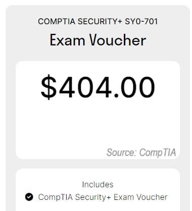 Security Plus Exam Voucher Cost