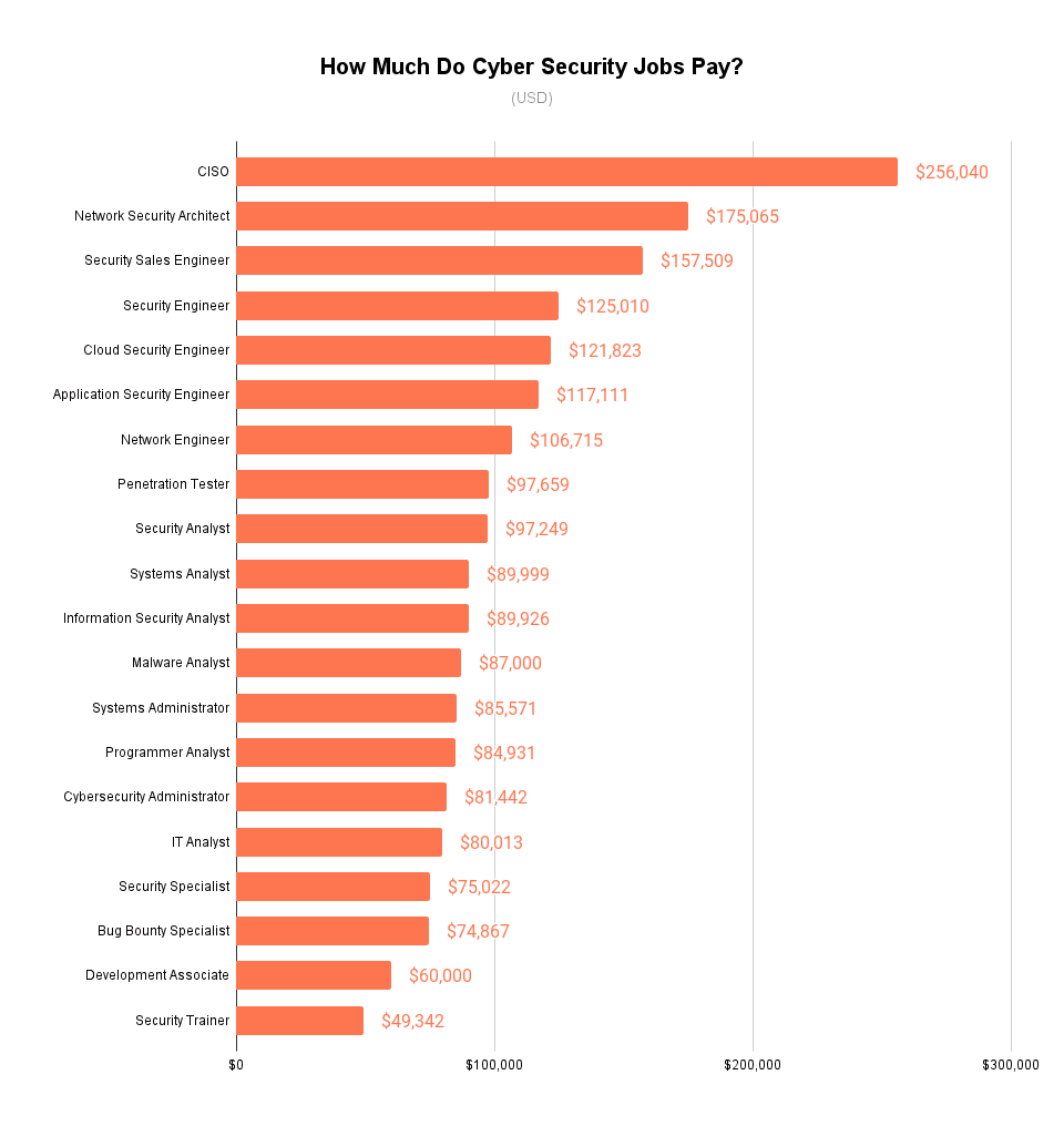 (Chart) How Much Do Cyber Security Jobs Pay?